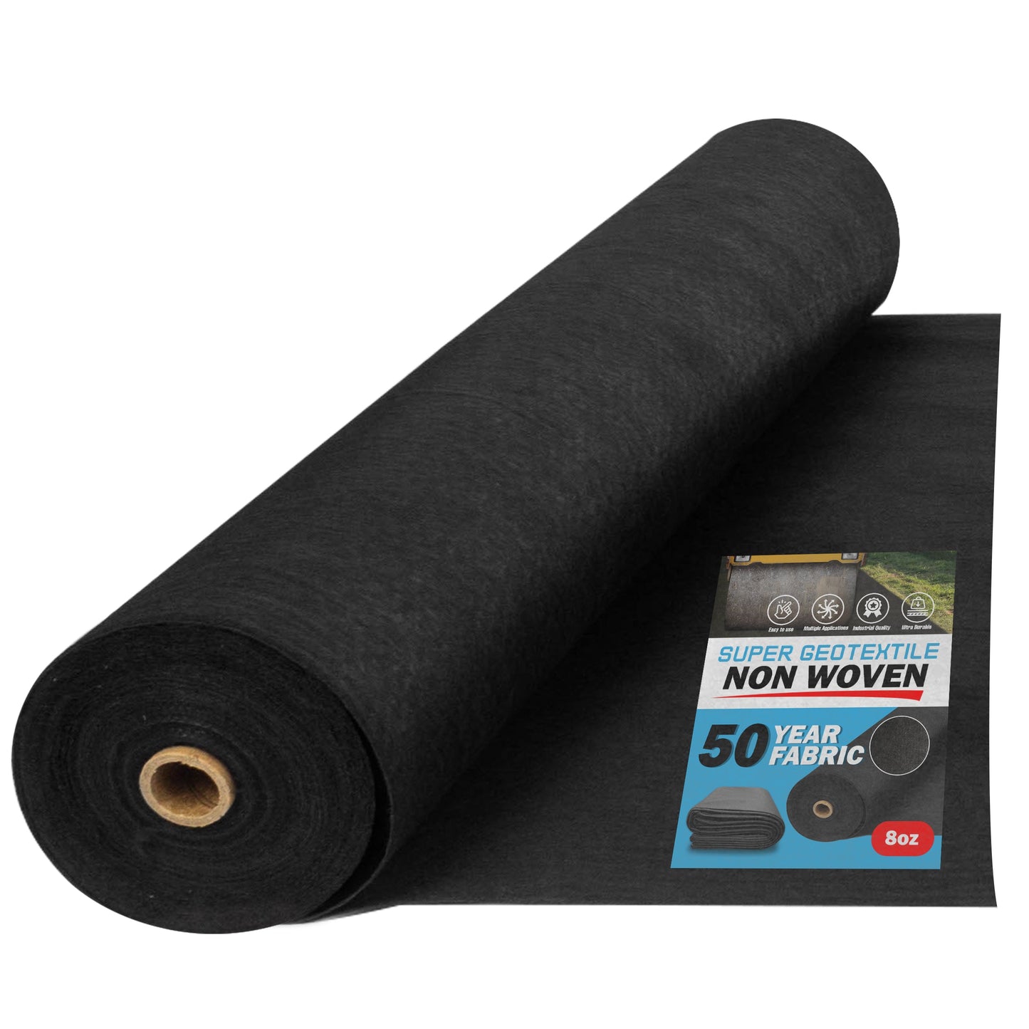 8 oz Non Woven Needle Punched Geotextile Filter Fabric - 50 Year Fabric
