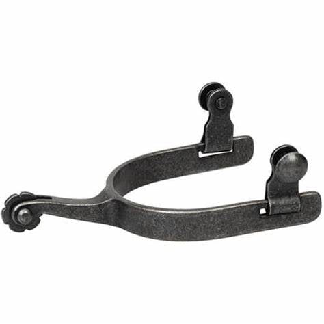 Men’s Buffed Black Roping Rose Rowel Spu
