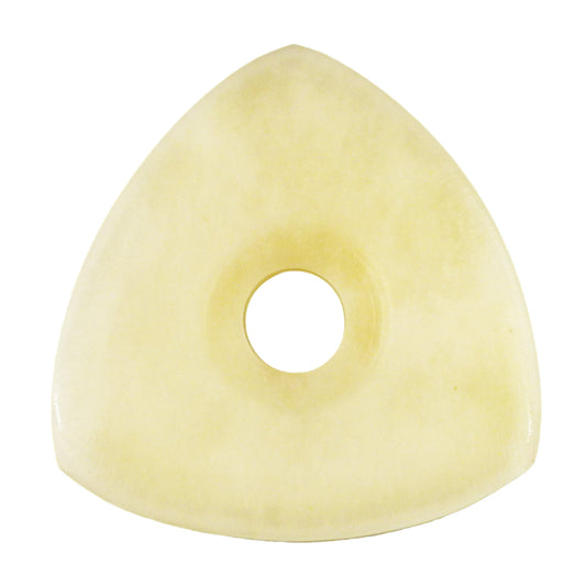 Camel Bone Guitar Or Bass Pick - 4.0 mm Ultra Heavy Gauge - 346 Contoured Triangle With Grip Hole Shape - Natural Finish Handmade Specialty Exotic Plectrum