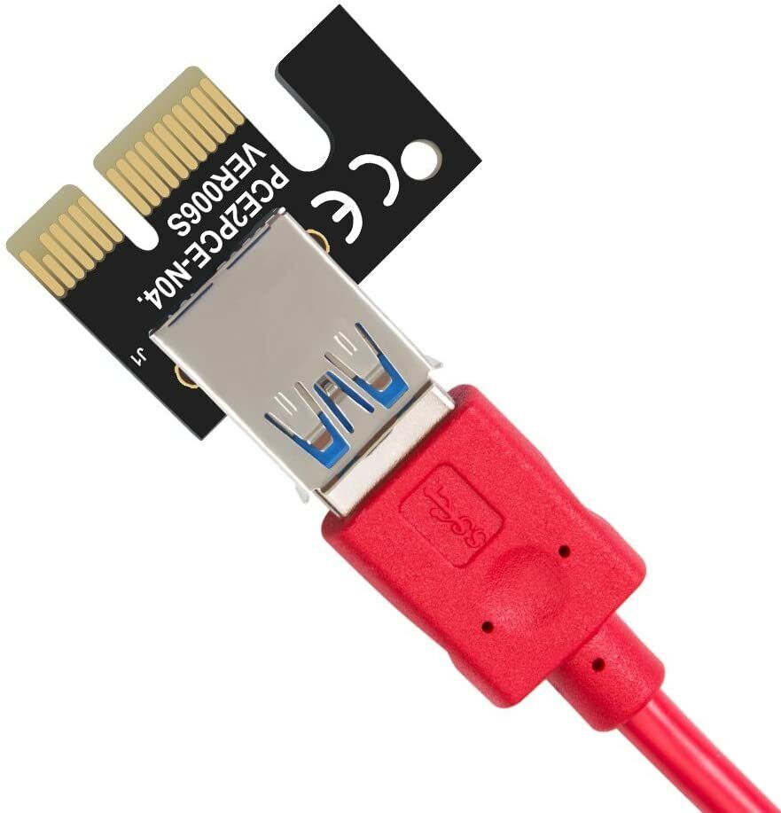 PCIE GPU Riser Latest V009S 6 PIN + MOLEX GPU Mining ETH USB - New