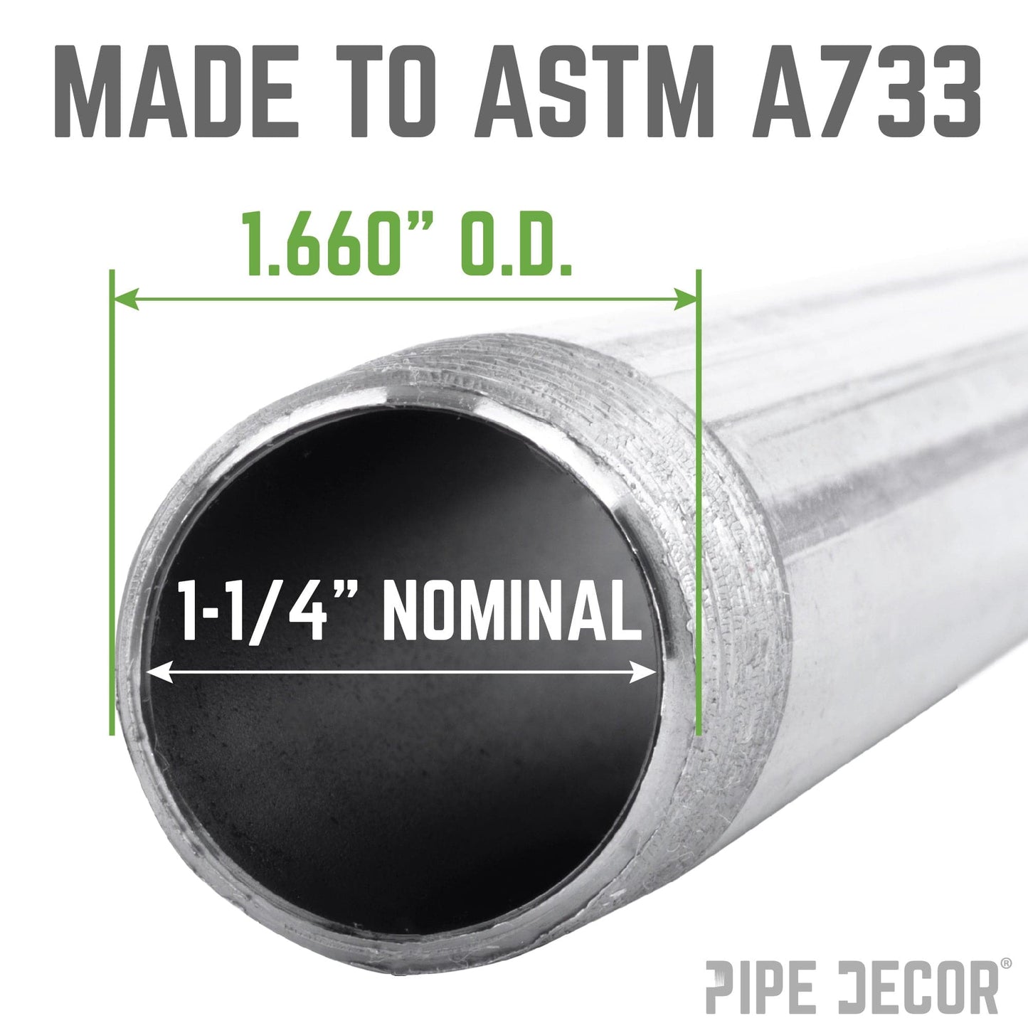 1 1/4 in. x 6 in. Galvanized Pipe