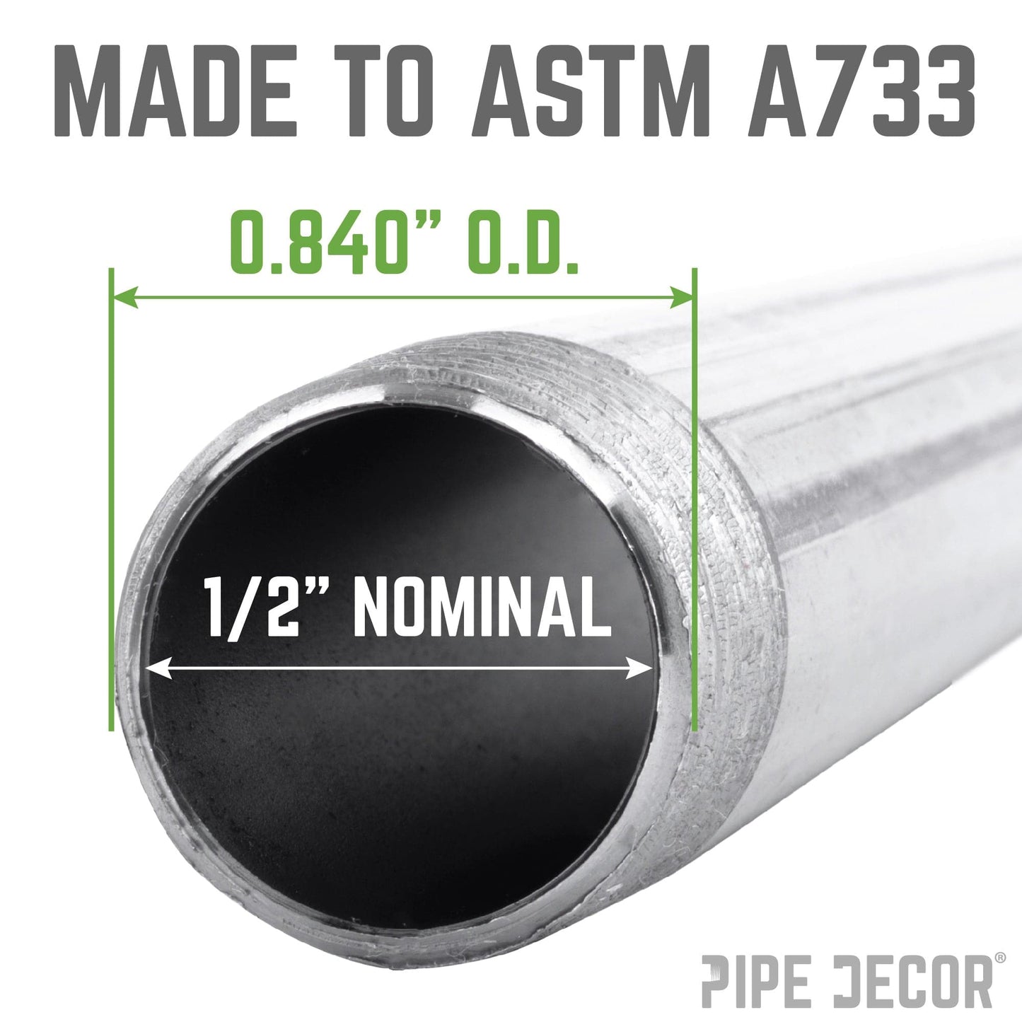 1/2 in. x 1 1/2 in. Galvanized Steel Nipple