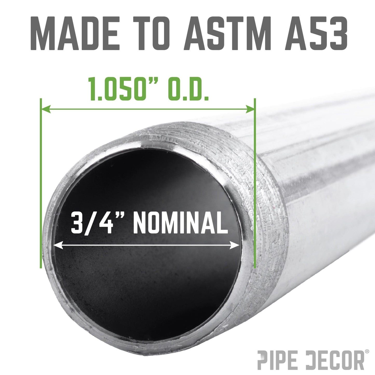 3/4 in. x 18 in. Galvanized Steel Pipe