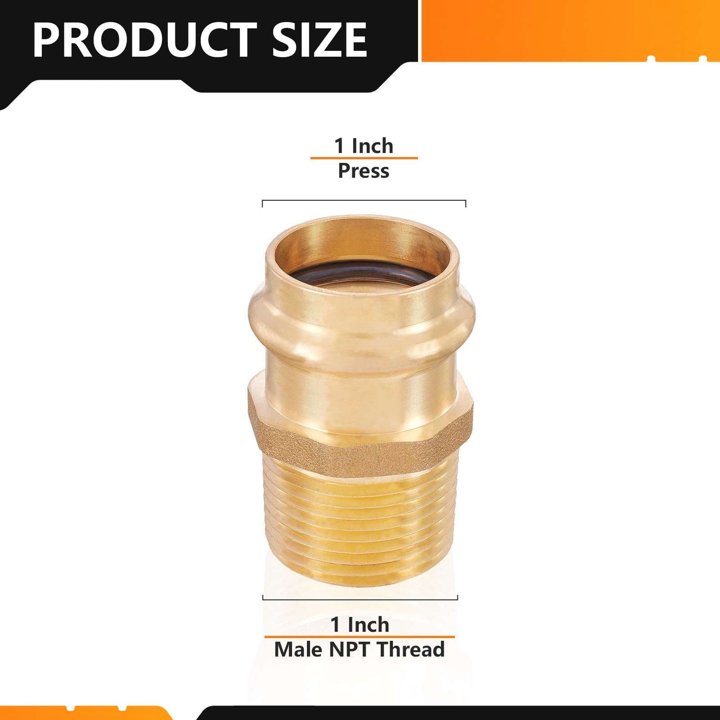 1" Press x 1" Male Brass Adapter (Lead Free)