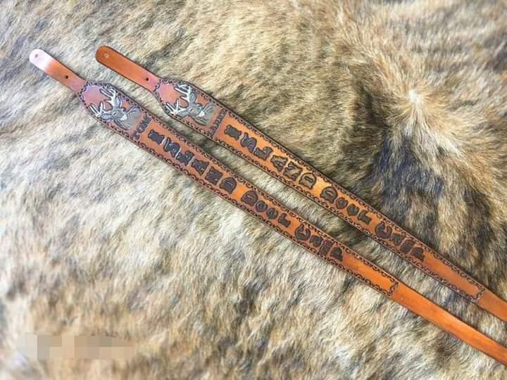 Custom Rifle Sling for Handmade - Padded Leather