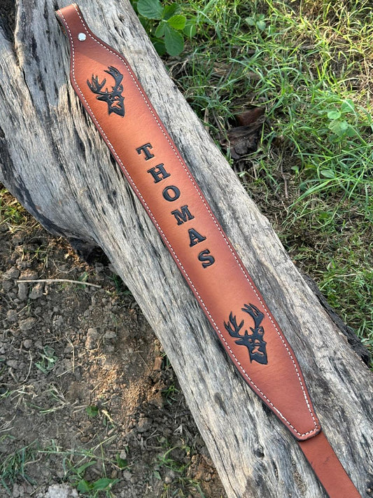 Handcrafted Custom Leather Rifle Sling - Designed for Comfort & Style