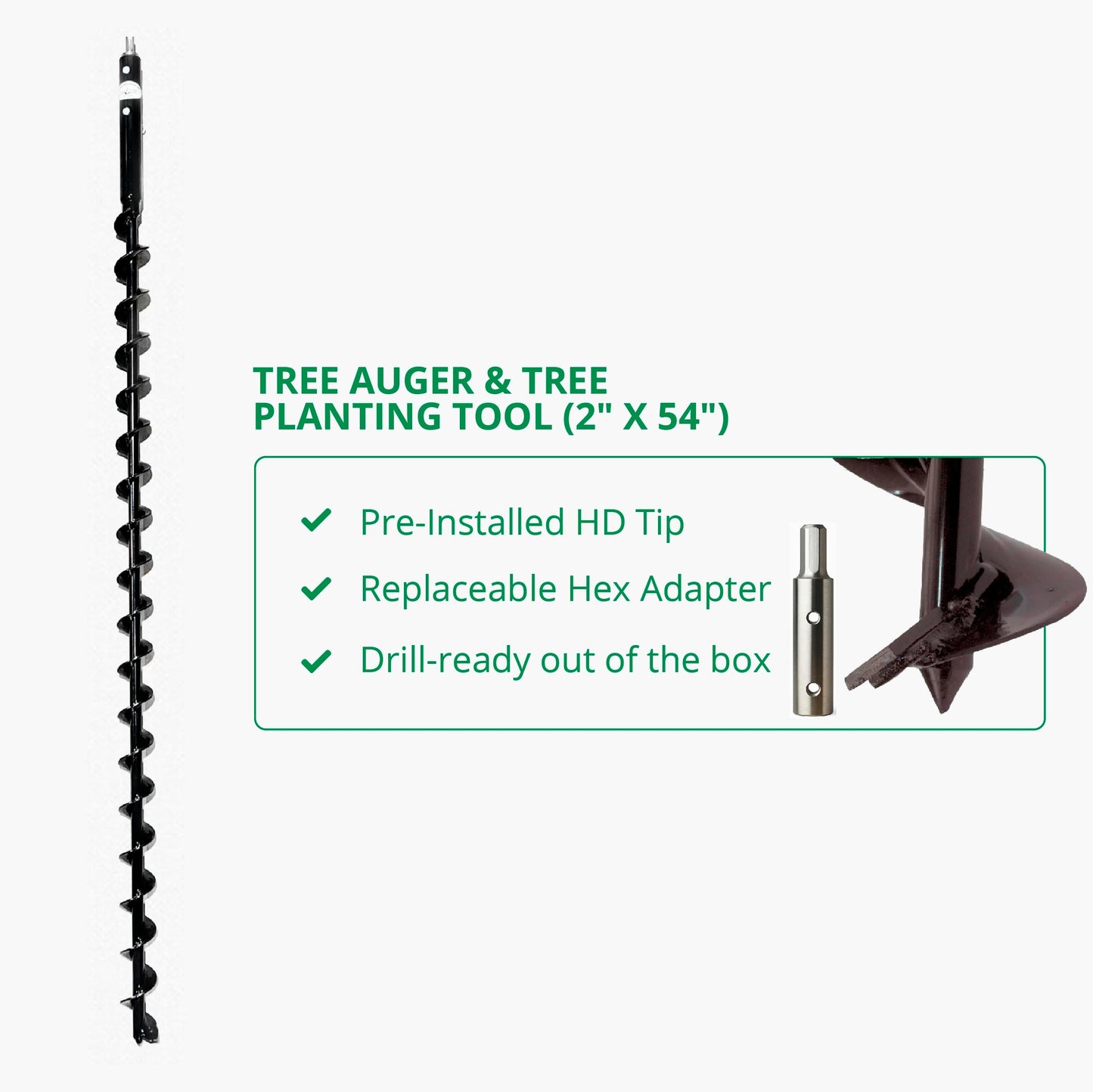 Tree Auger & Tree Planting Tool (2" x 54")