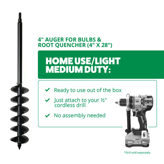4-Inch Auger for Bulbs and Root Quencher Installation (4" x 28")