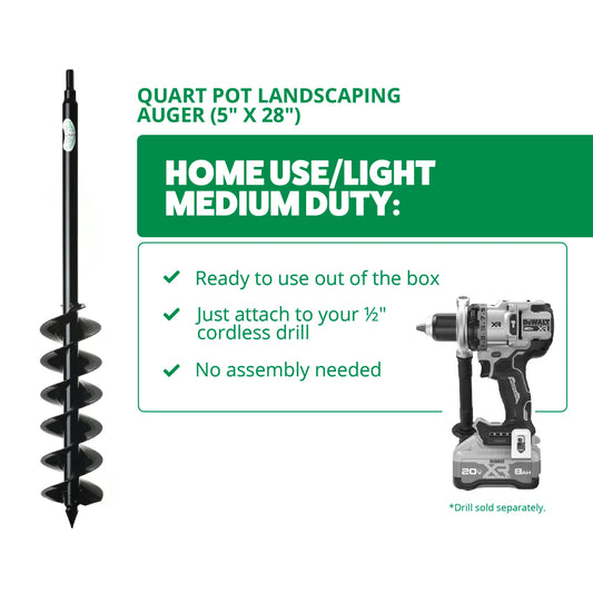 Quart Pot Landscaping Auger (5" x 28")