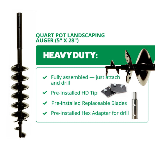 Quart Pot Landscaping Auger (5" x 28")