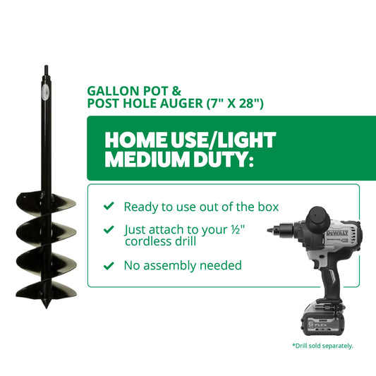 Gallon Pot & Post Hole Auger (7" x 28")