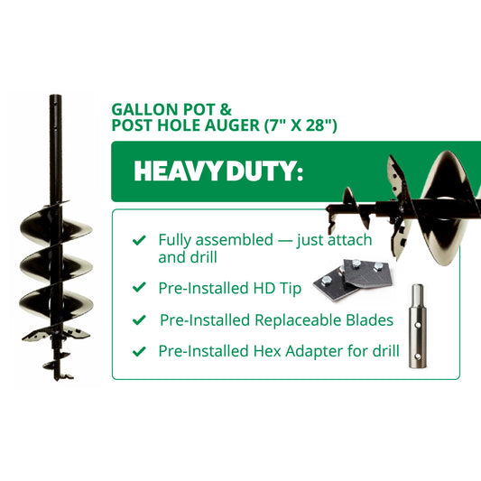 Gallon Pot & Post Hole Auger (7" x 28")