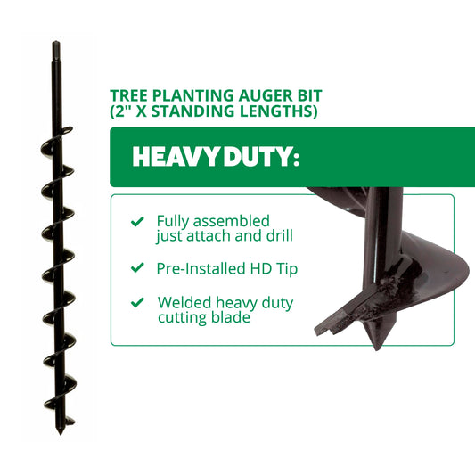 Tree Planting Auger Bit (2" x Standing Lengths)