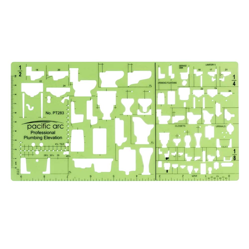 Pacific Arc, Architecture Template, Drawing aid stencil for professional or school work, for architects, draftsmen, and artists
