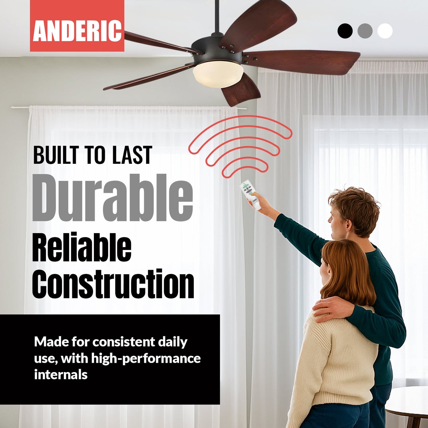 Anderic RR7078TUDL Replacement Ceiling Fan Remote Control for Hampton Bay UC7078T with Up/Down Light Keys, and Others | CHQ7078T