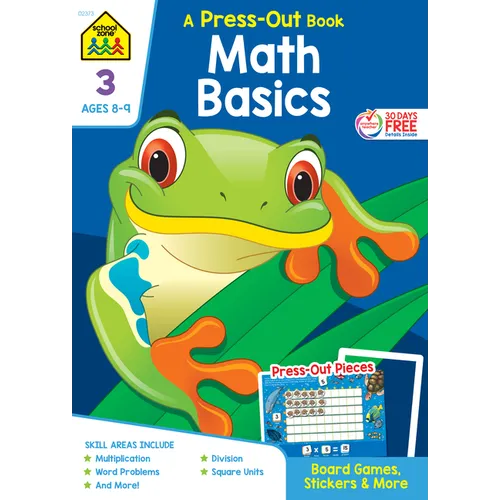 School Zone Math Basics Grade 3 Press-Out Workbook
