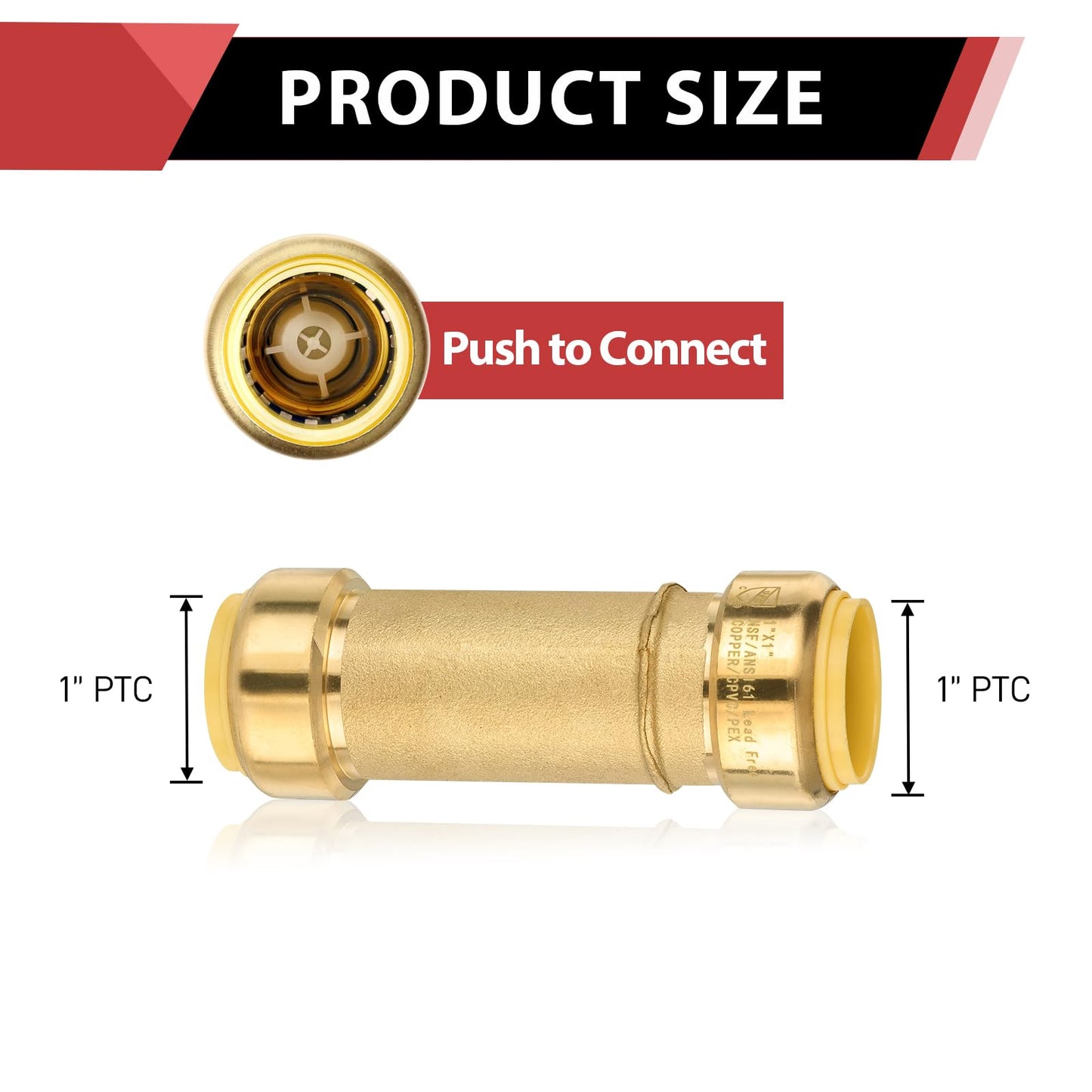1" x 1" Push Fit Slip Couplings