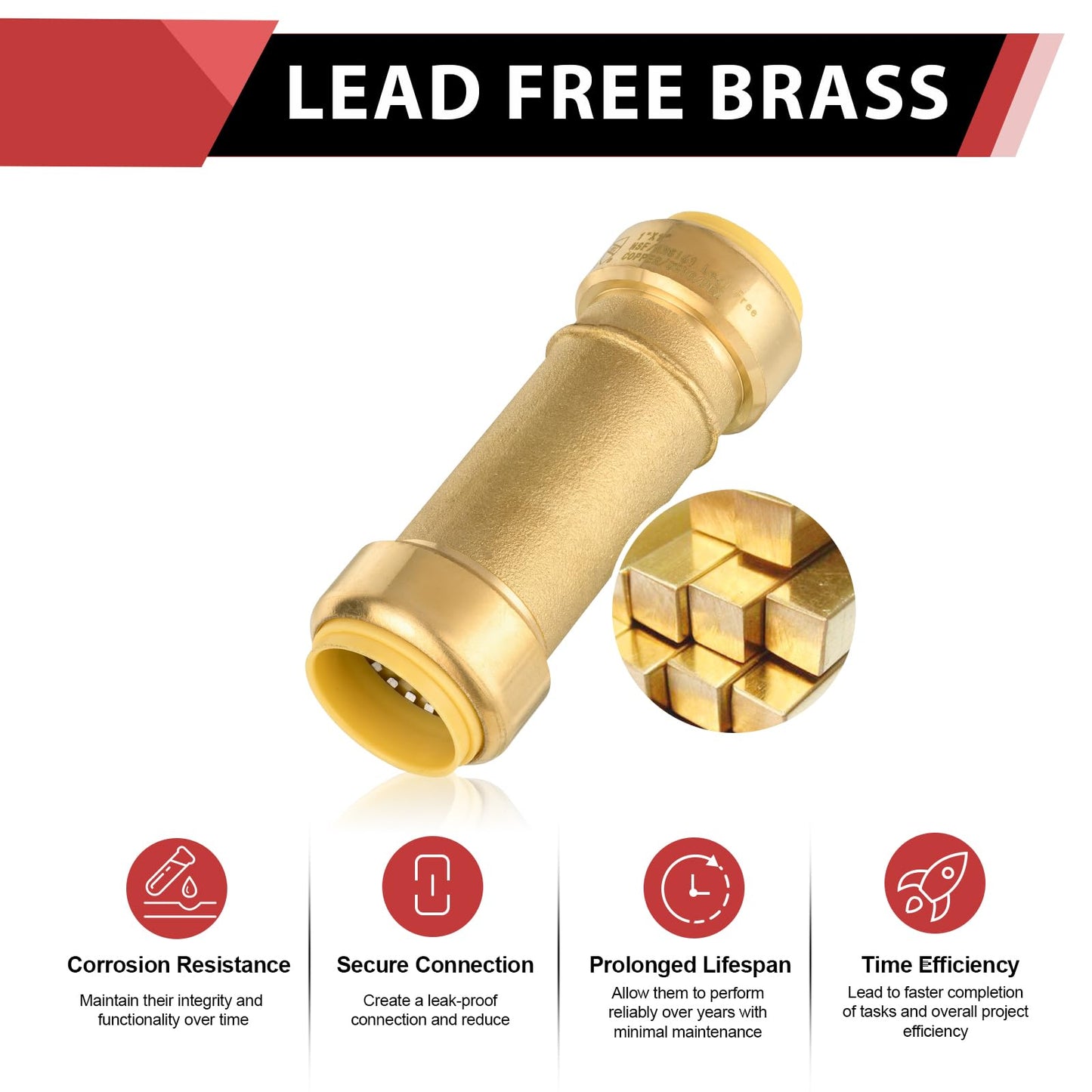 1" x 1" Push Fit Slip Couplings