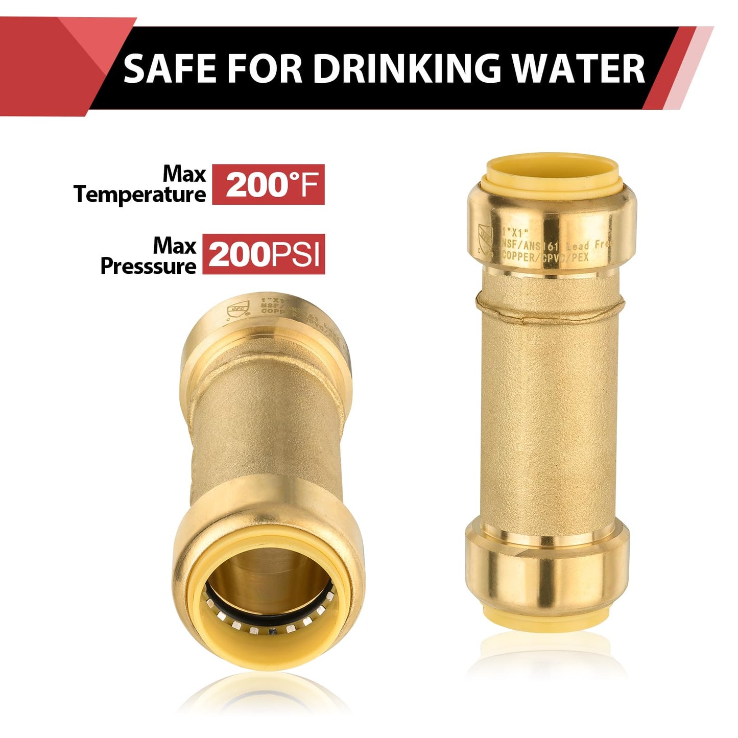 1" x 1" Push Fit Slip Couplings