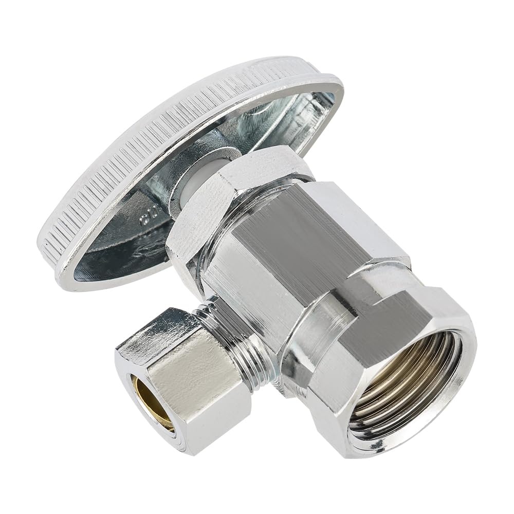 1/2" FIP x 3/8" OD Compr. Angle Stop Valve, Multi Turn (Lead Free)