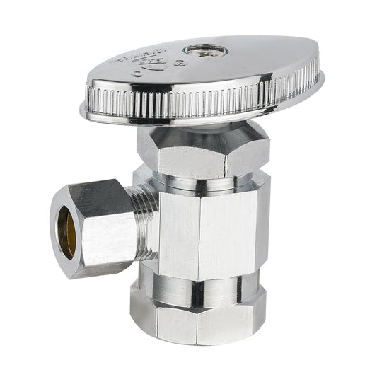 1/2" FIP x 3/8" OD Compr. Angle Stop Valve, Multi Turn (Lead Free)