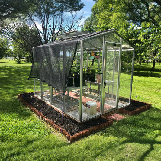 Polypropylene Exterior Shades for both sides of the Greenhouse