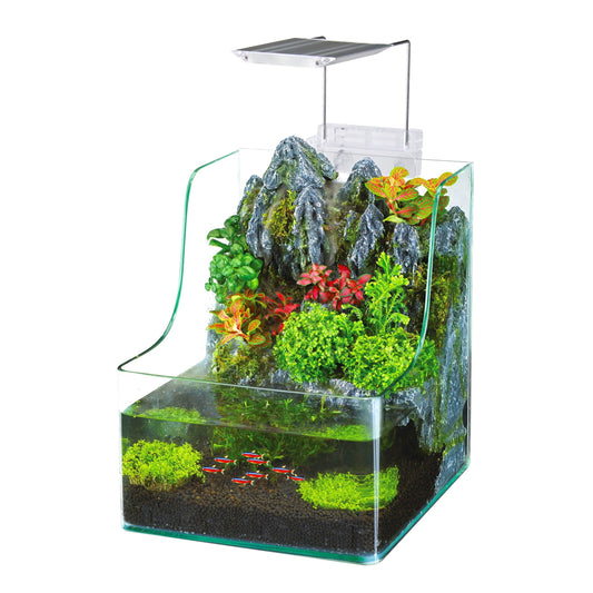 1.85 Gallons Glass Aquarium for Live Plants and Fish