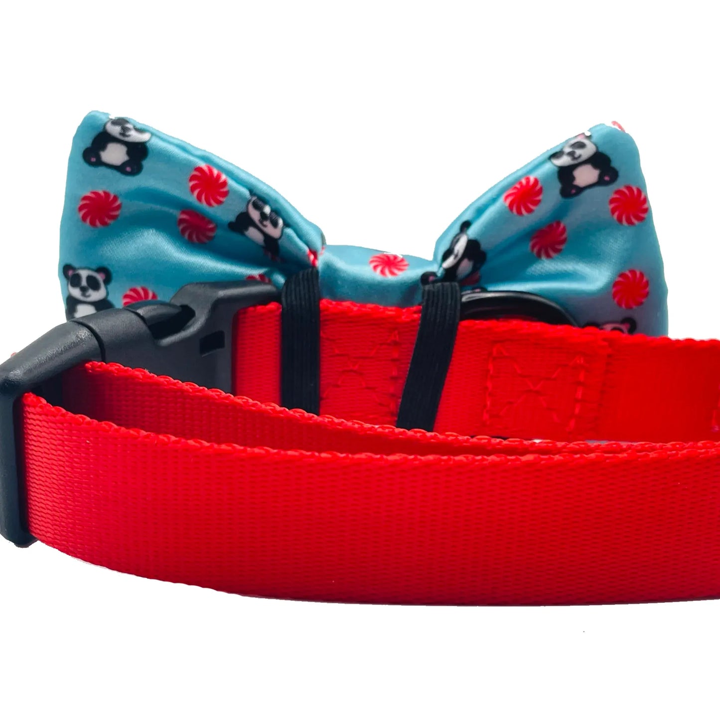Peppermint Panda Blue Dog Bow Tie