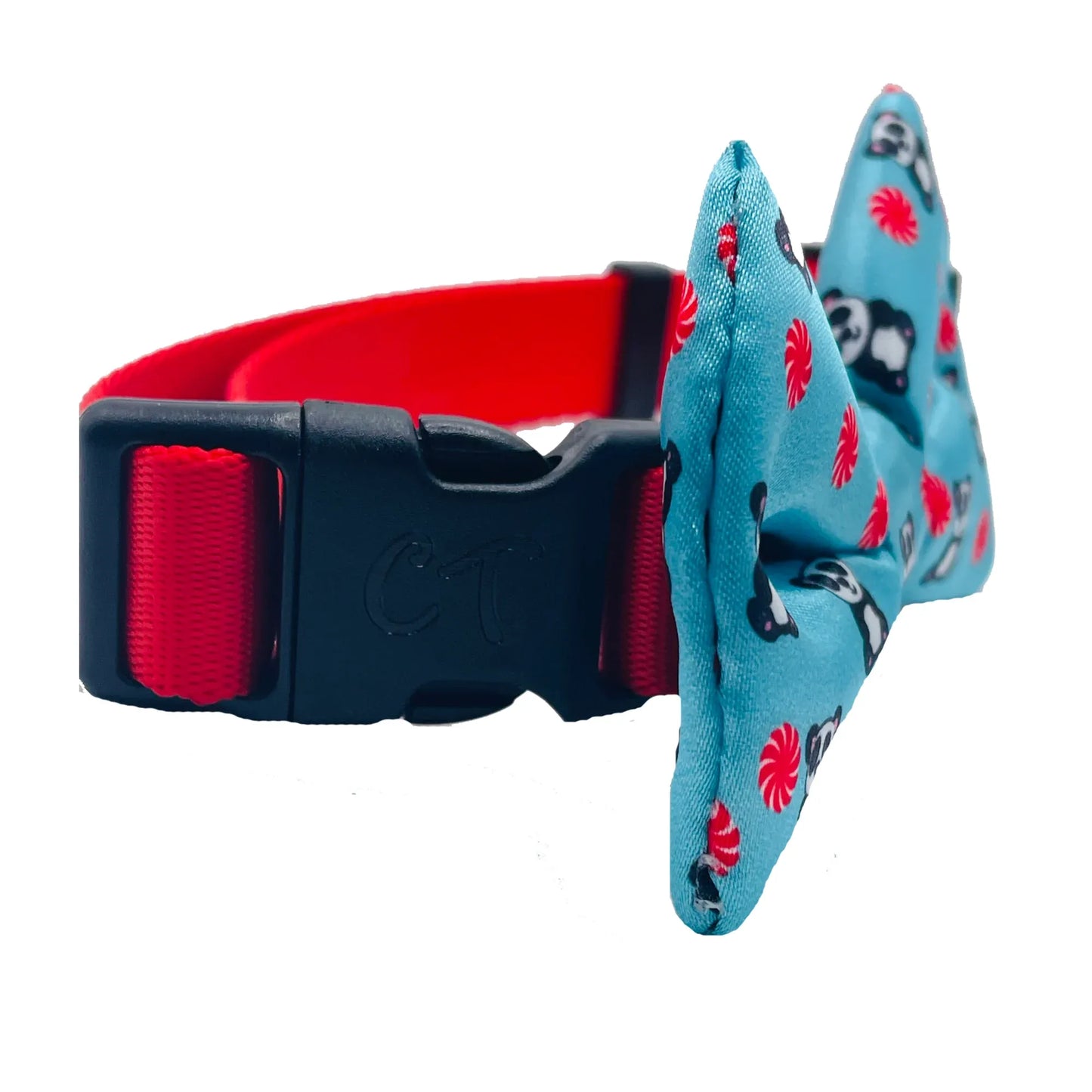 Peppermint Panda Blue Dog Bow Tie