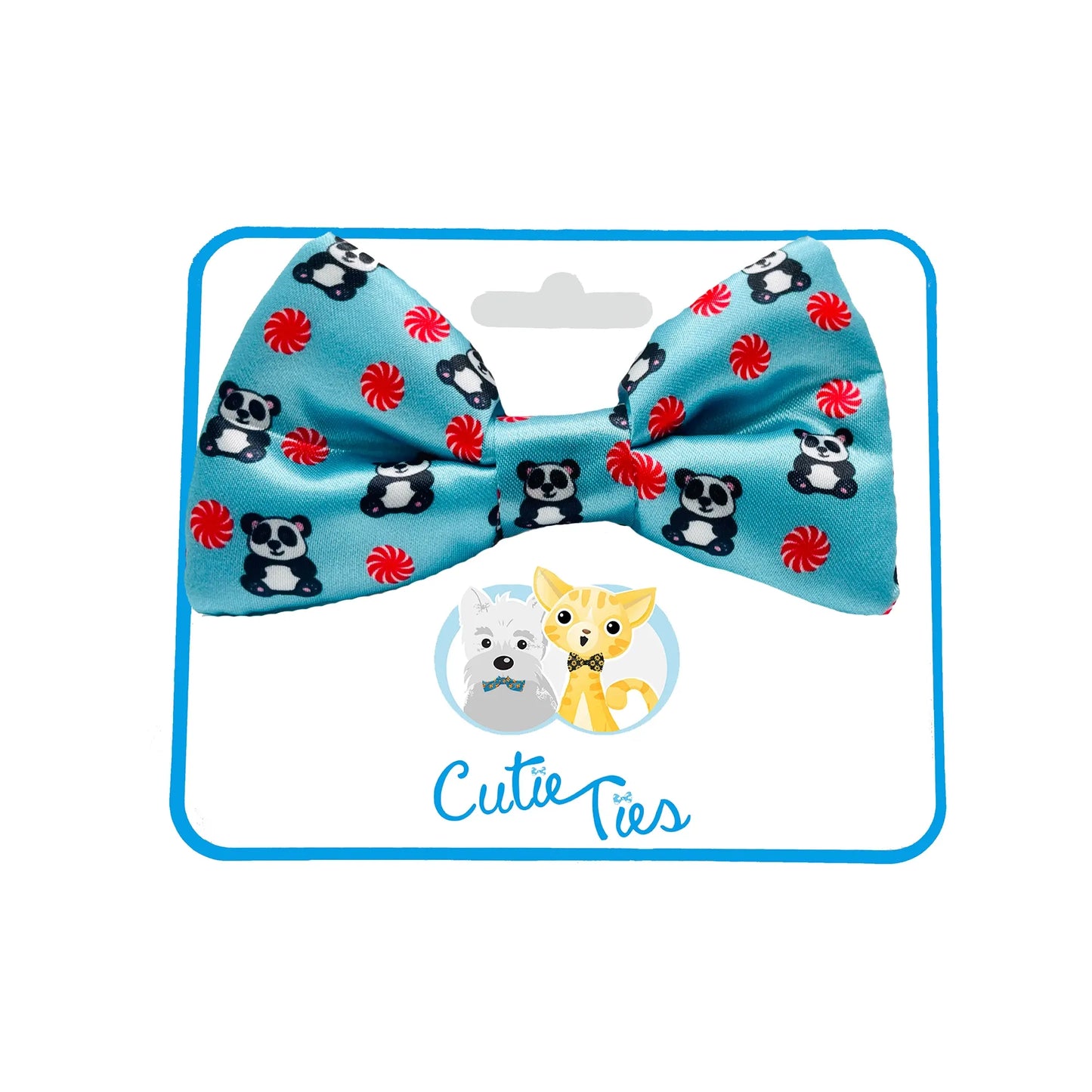 Peppermint Panda Blue Dog Bow Tie