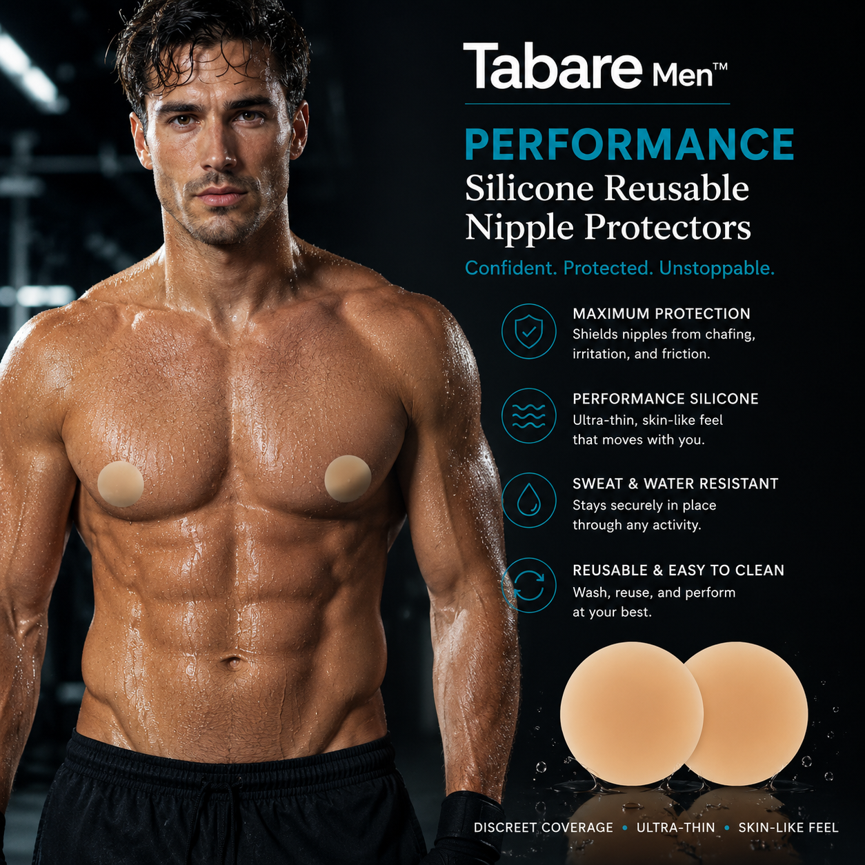 Performance Silicone Reusable Nipple Protectors for Men