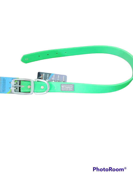 X-Treme Adventure Dog Collar, 1" LIME GREEN- 19" -L