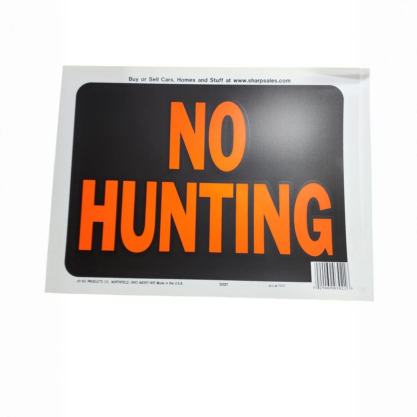 SIGN, NO HUNTING