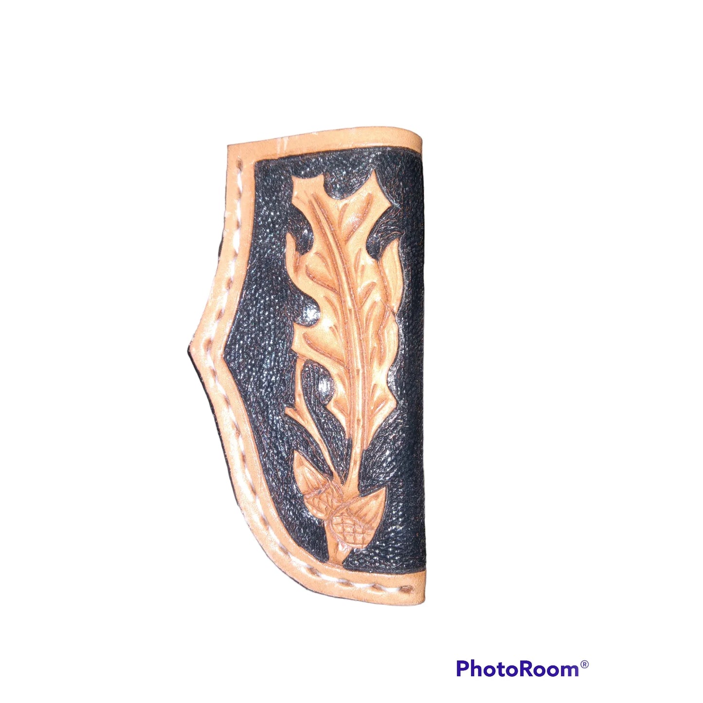 Knife scab - Brown/Black oakleaf scabbard 14795