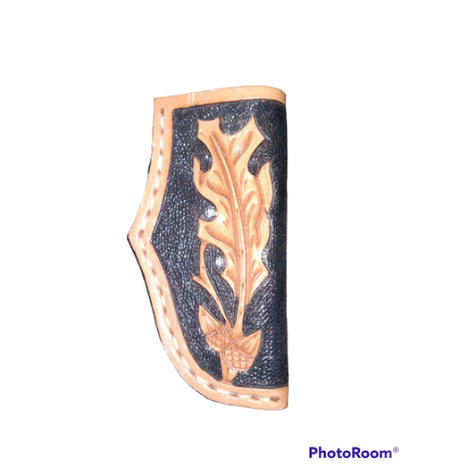 Knife scab - Brown/Black oakleaf scabbard 14795