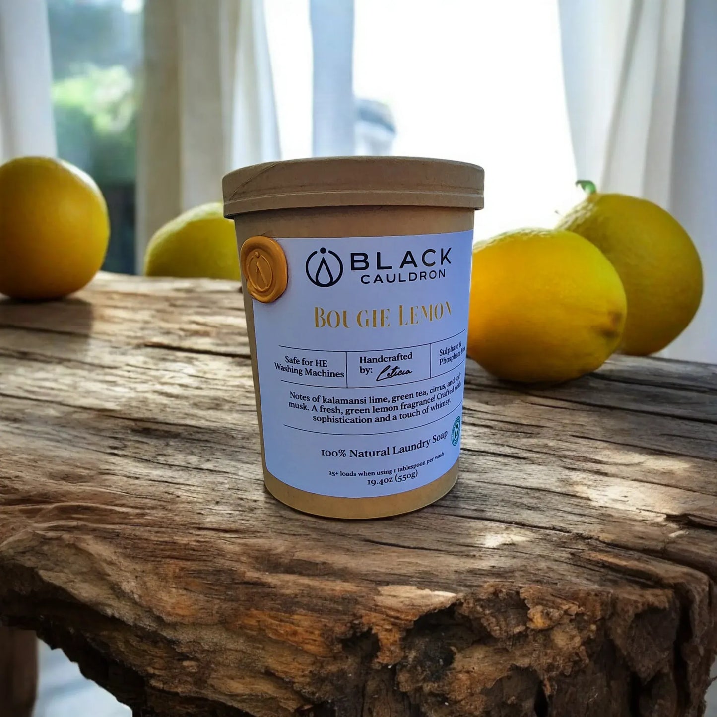 Bougie Lemon Laundry Soap Powder 19.4oz - fully compostable packaging!!