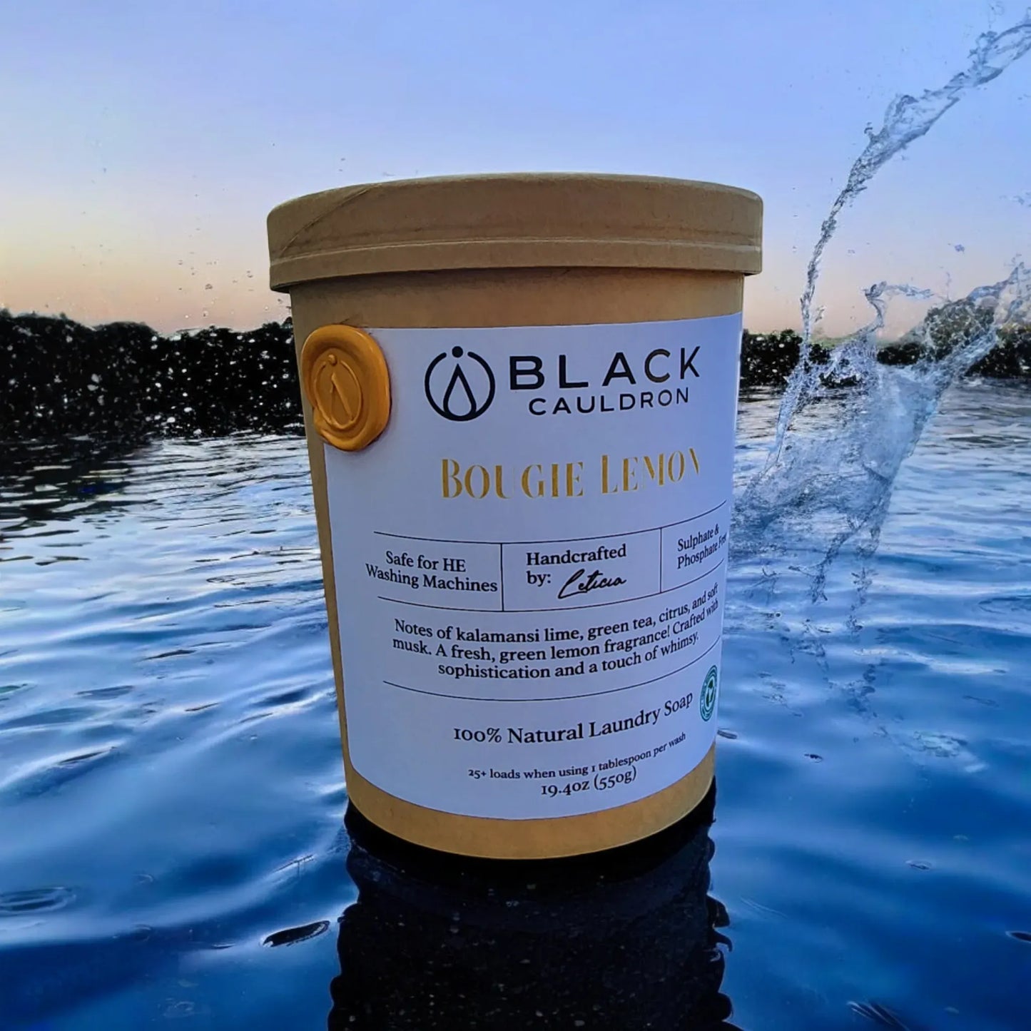 Bougie Lemon Laundry Soap Powder 19.4oz - fully compostable packaging!!