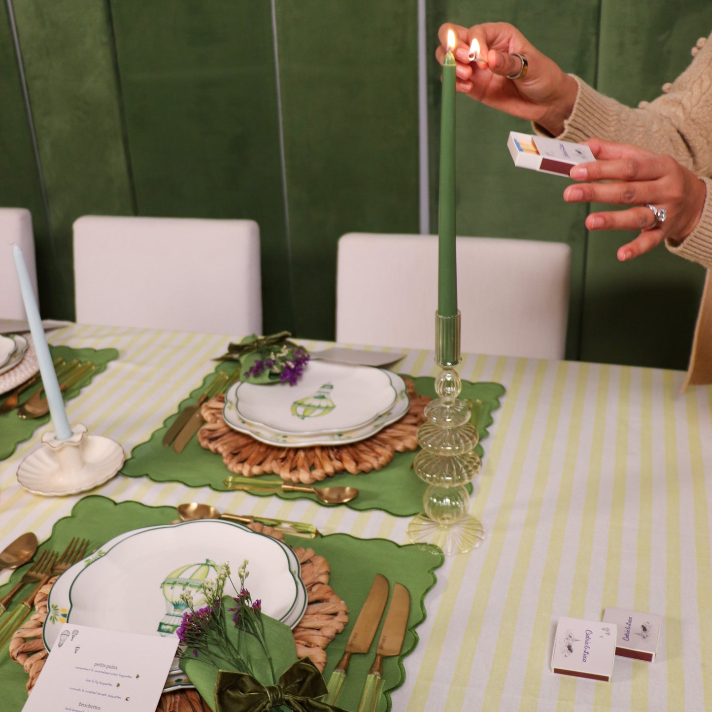 Extra Tall Pine Green Taper Candle, 1 Case of 25 Candles (4 in each pack)