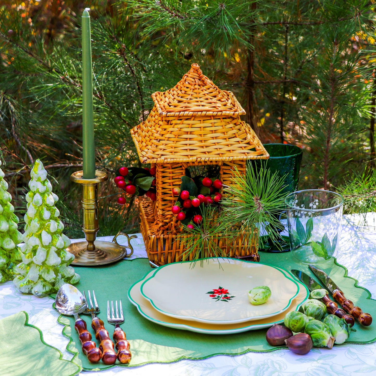 Extra Tall Pine Green Taper Candle, 1 Case of 25 Candles (4 in each pack)