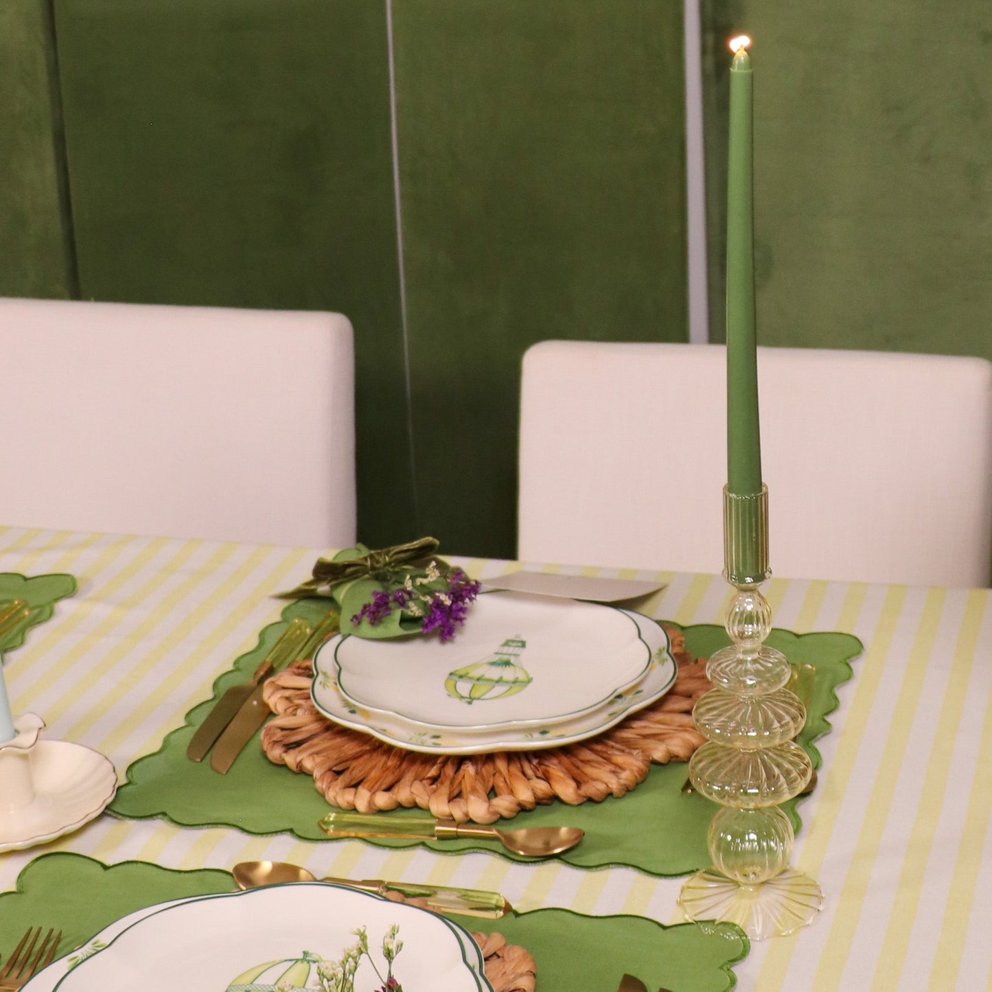 Extra Tall Pine Green Taper Candle, 1 Case of 25 Candles (4 in each pack)