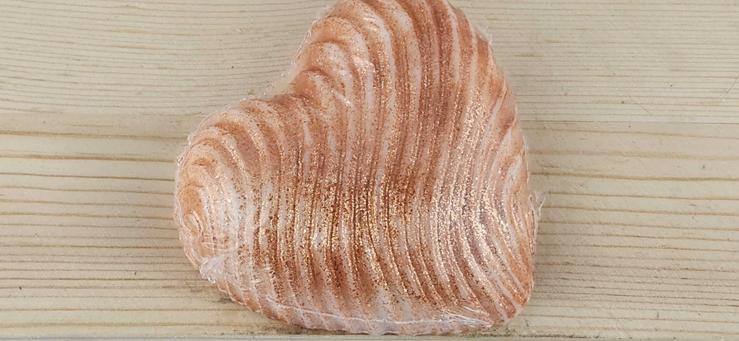 Pink Champagne Textured Heart Soap - with and without color glitter