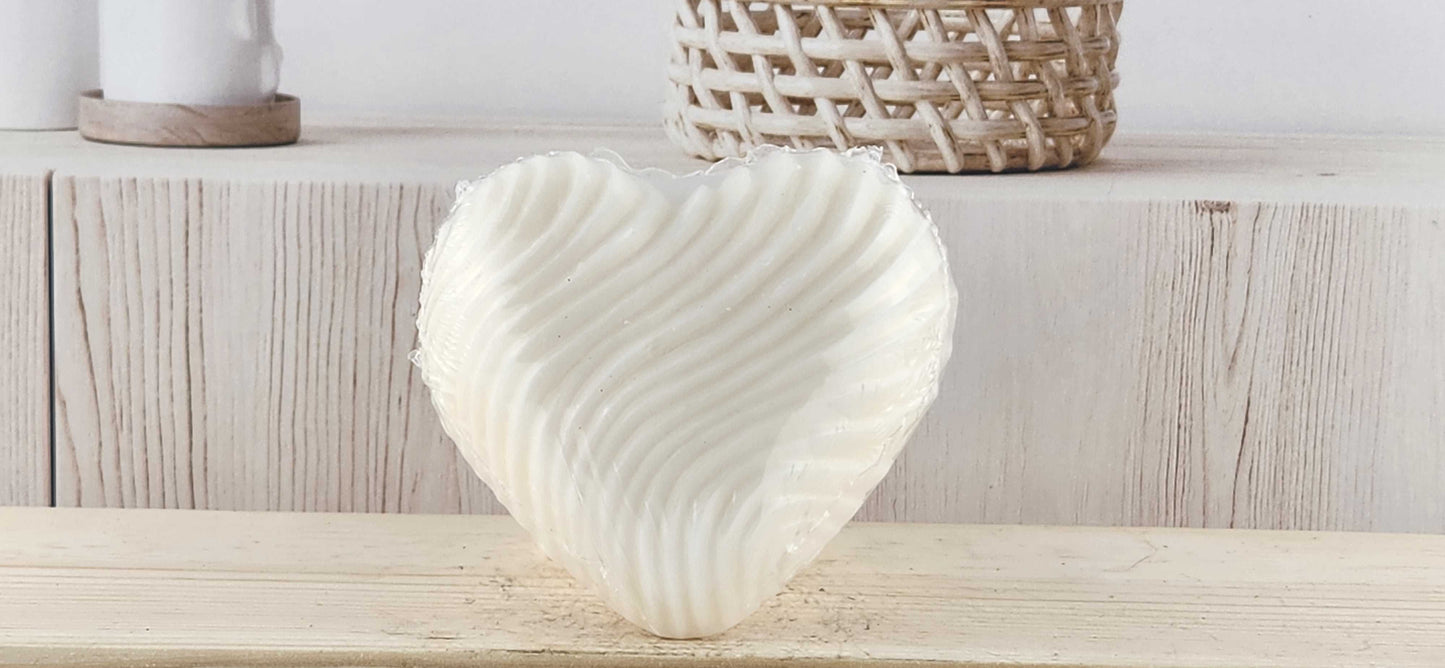 Pink Champagne Textured Heart Soap - with and without color glitter