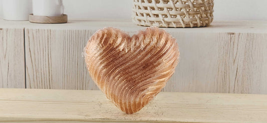 Pink Champagne Textured Heart Soap - with and without color glitter