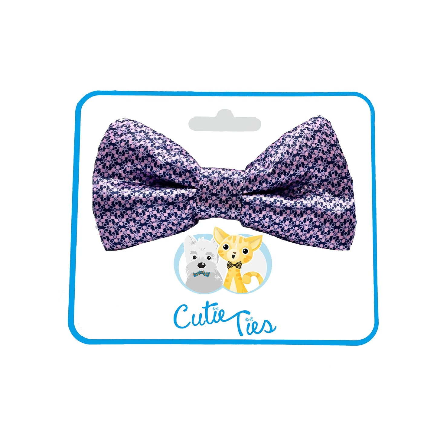 Pink & Blue Dog Bow Tie