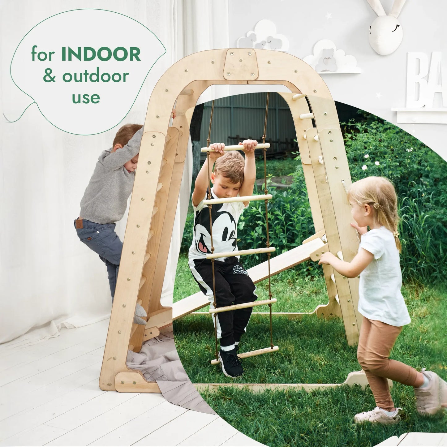Indoor Playground for Children - 7in1 Playground + Swings Set + Slide Board + Art Set