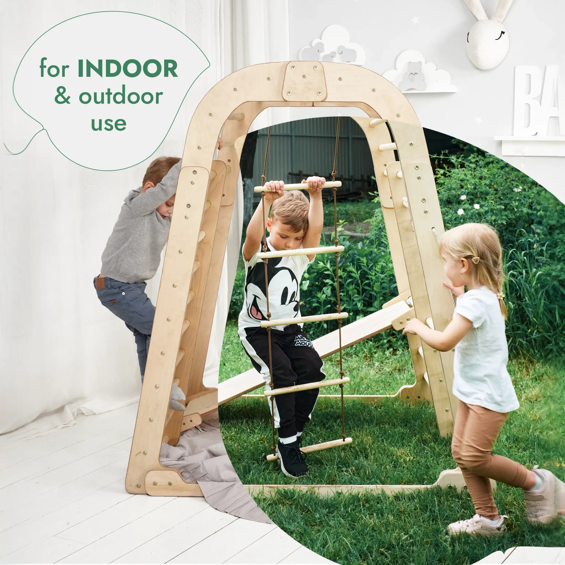 Indoor Playground for Children - 7in1 Playground + Swings Set + Slide Board + Art Set