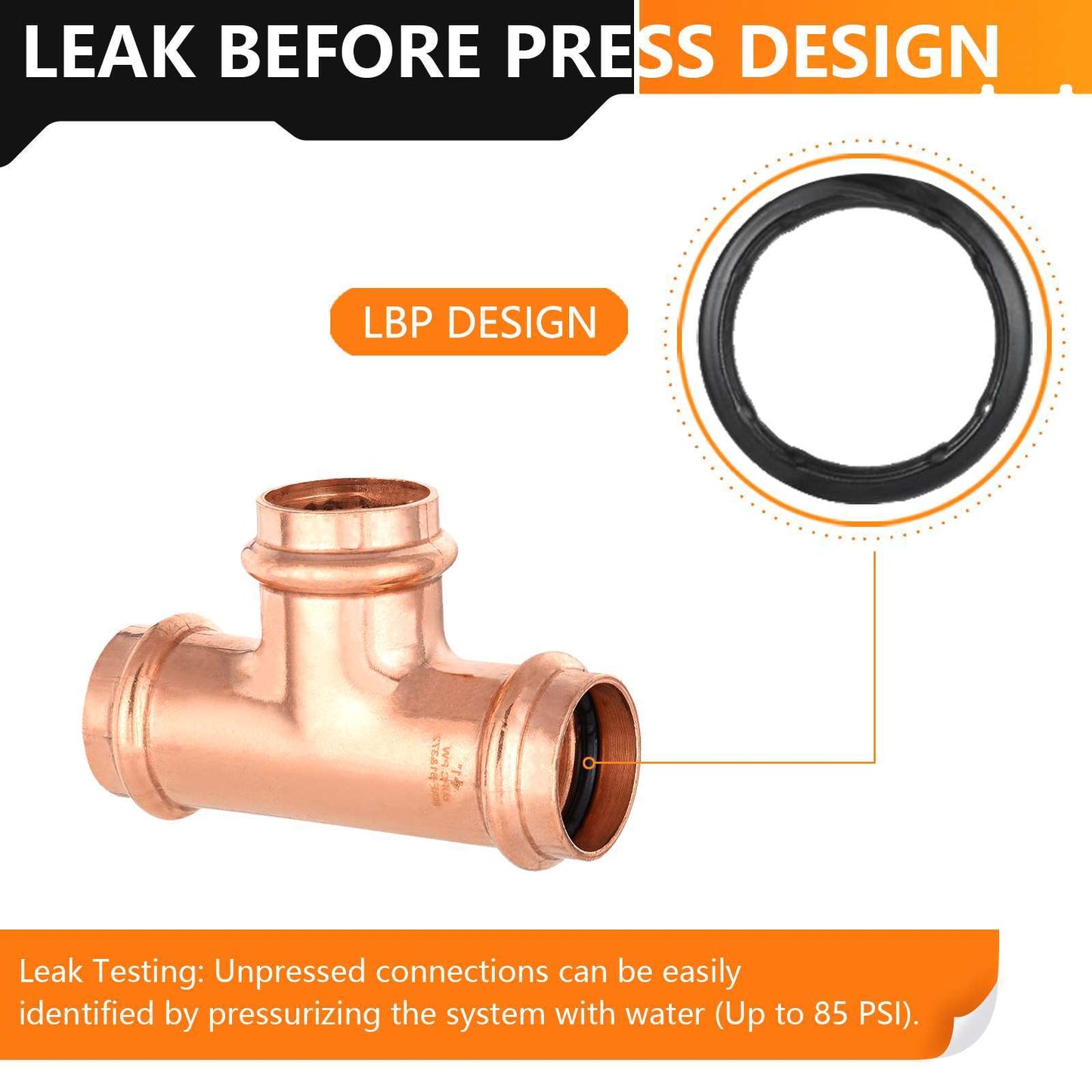 1" Press Copper Tee (Lead Free)