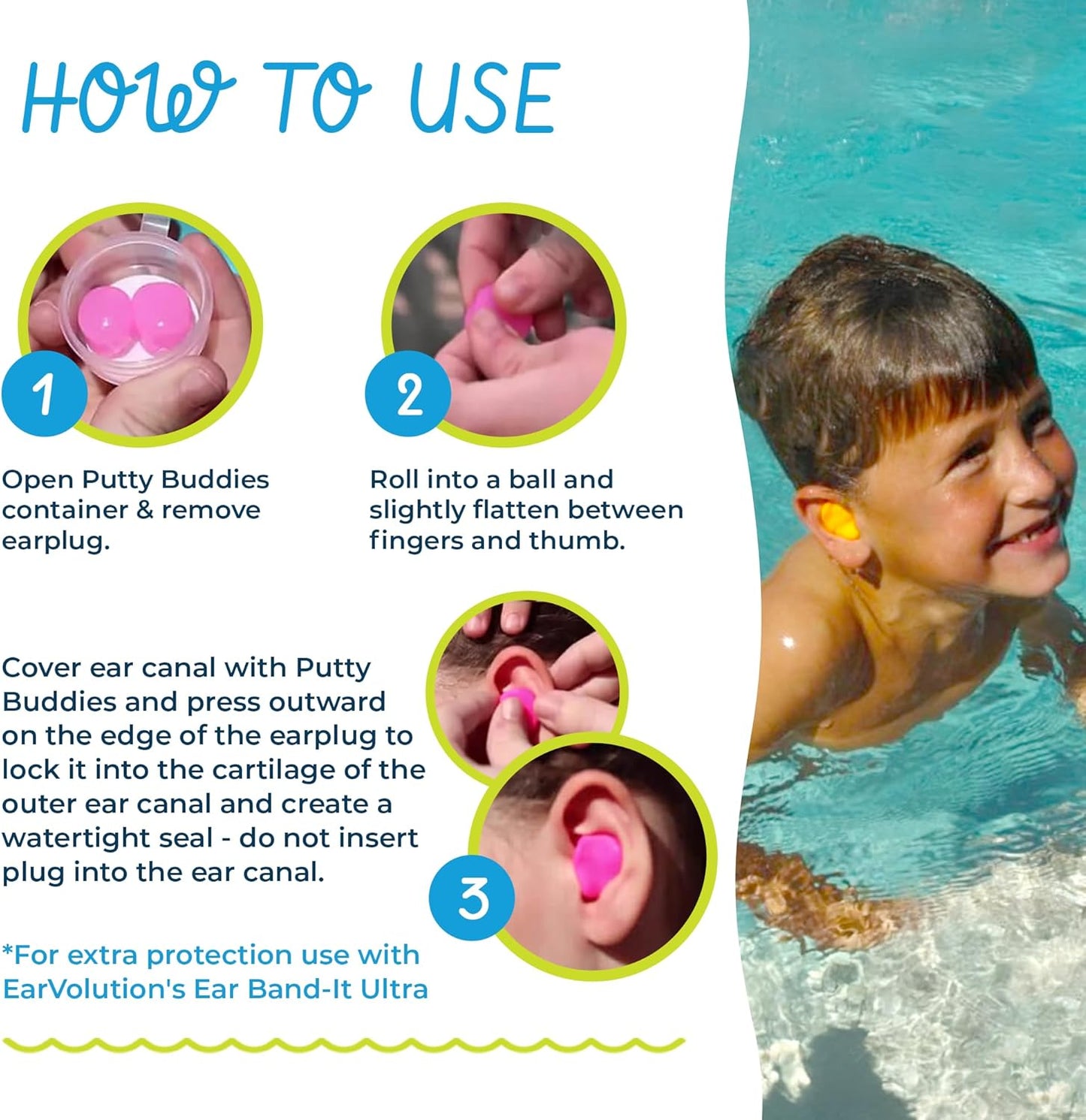 Putty Buddies Floating Earplugs 3-Pair Pack - 1 Set