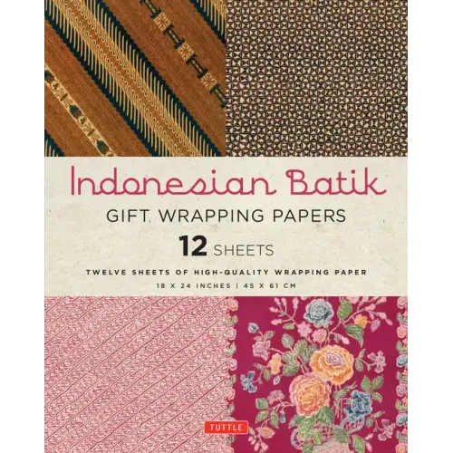 Indonesian Batik Gift Wrapping Papers - 12 Sheets: 18 X 24 Inch (45 X 61 CM) Wrapping Paper