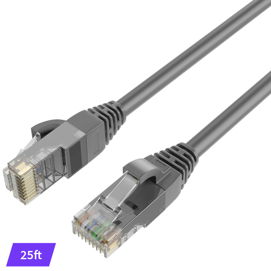 QualGear Cat 6 Round Ethernet Cable, CCA, 24 AWG, 250 MHz, RJ45